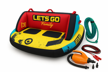 Zestaw do holowania na wodzie: Kanapa Lets Go Family 4+pompka Spinera+lina do holowania