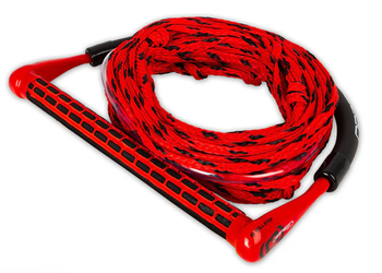 O'Brien 4-Section Poly-E Wakeboard Rope & Handle Combo – lina i uchwyt do wakeboardingu (czerwony)